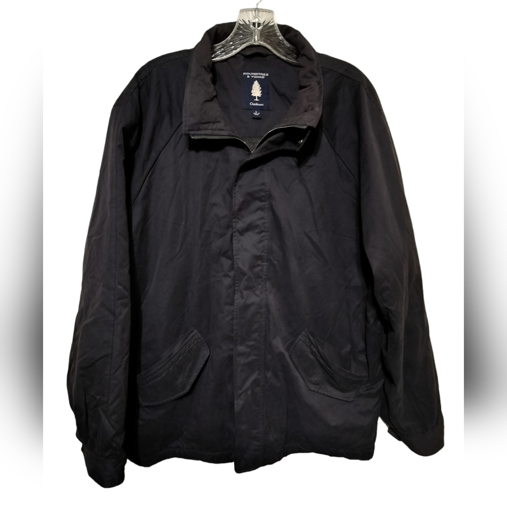(M191) Roundtree & Yorke Outdoors Men's Black Full Zip Insulated Jacket Size L